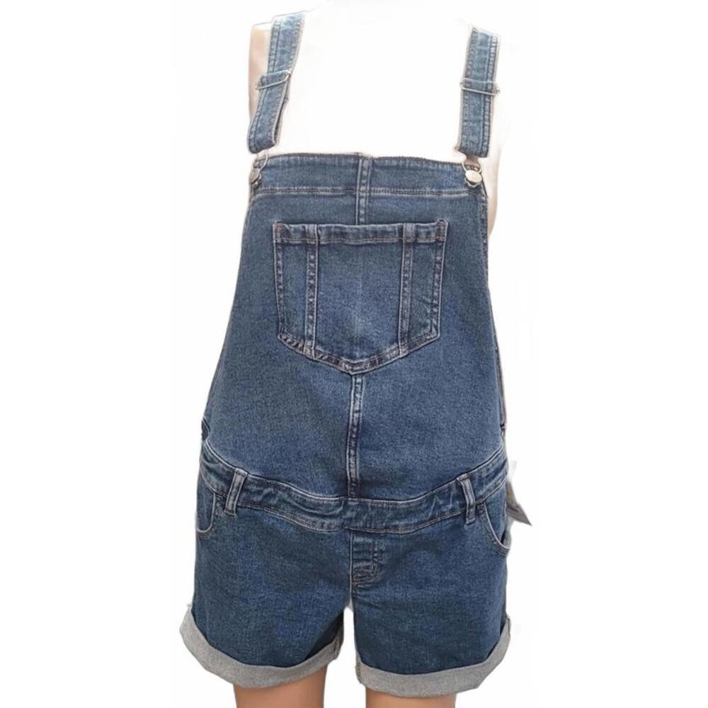 Isabel by Ingrid Women's Shortall Overol Corto Medium Wash Denim Jeans Shorts